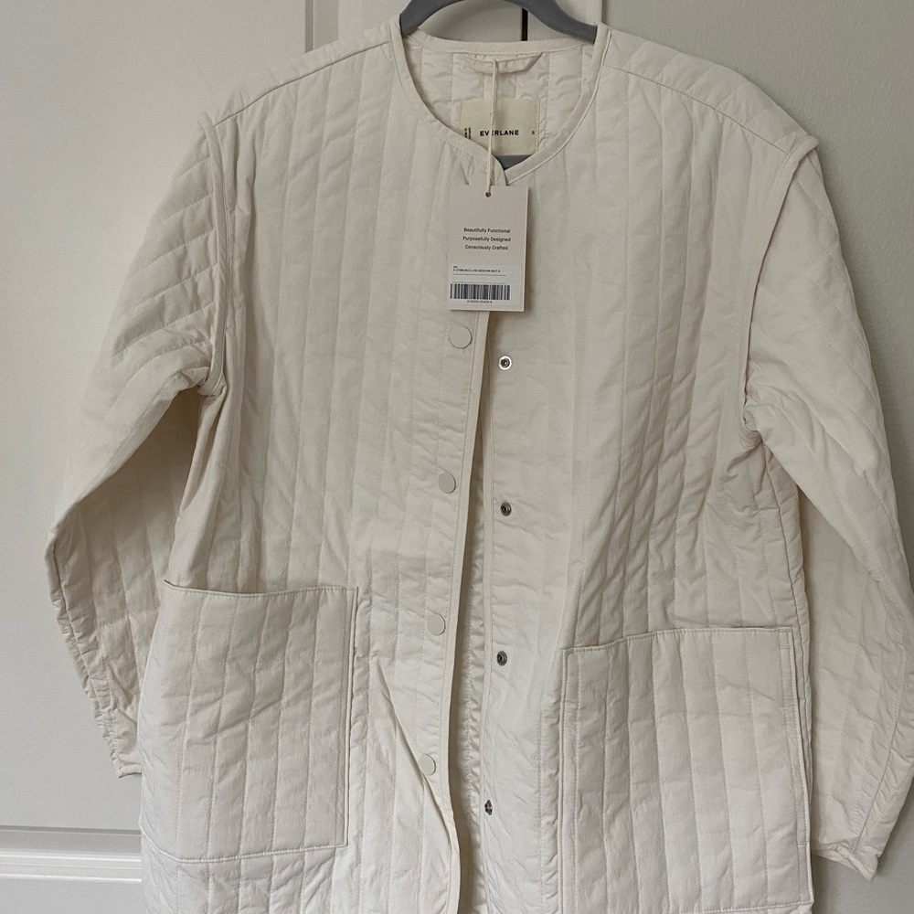 Everlane Cream Quilted Jacket